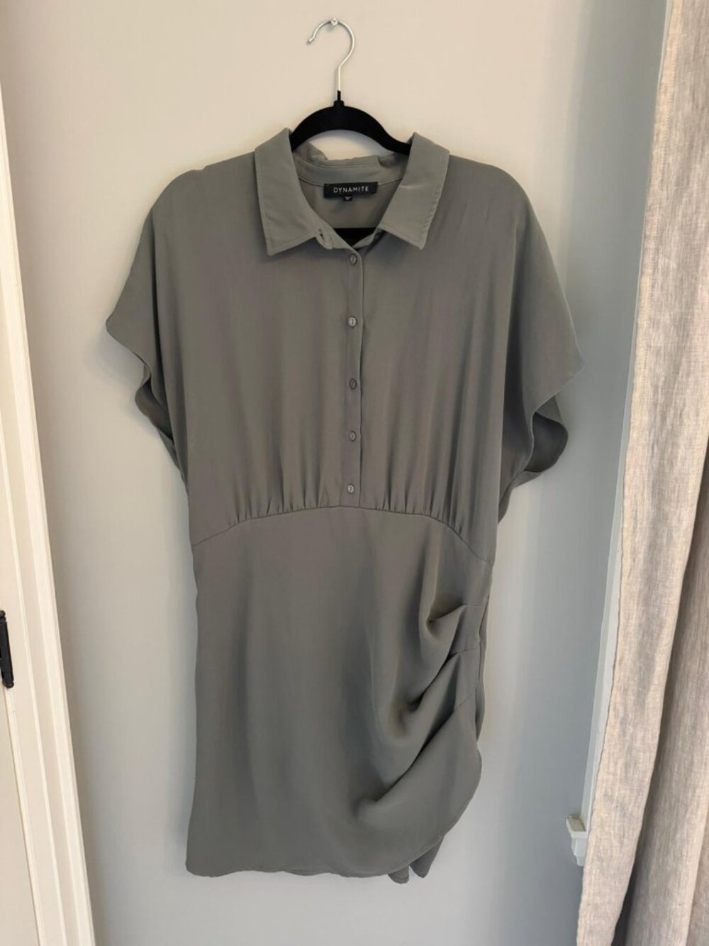 Dynamite Shirt Dress - Size XL - Sage Green